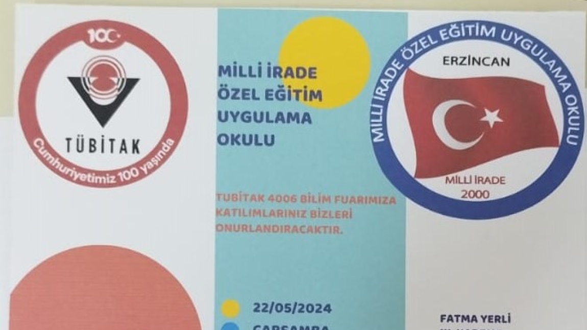 Okulumuz ll. III. Kademe ögretmen ve öğrencilerimizin hazırladığı 4006 Bilim Fuarına katılımlarınız bizleri onurlandıracaktır